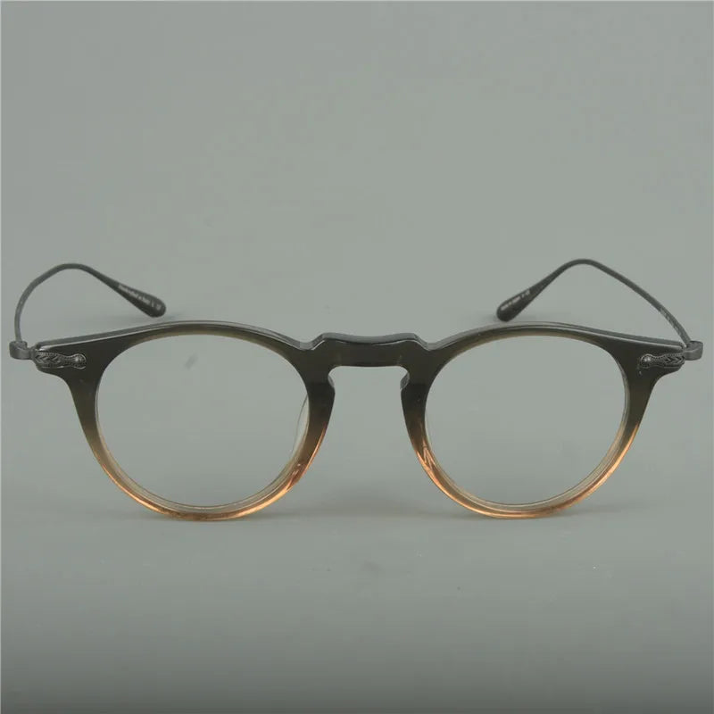 Japanese fashion eyeglass frame with circular frames made of pure titanium for both men and women