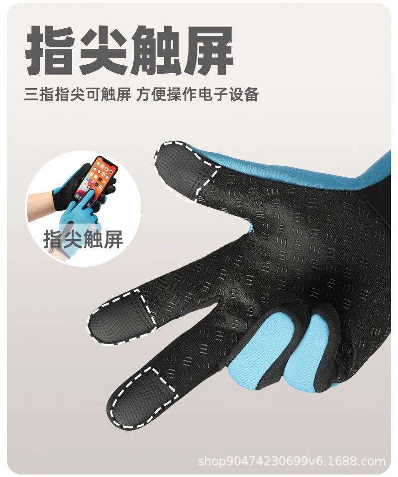 Touchscreen Fleece Warm Gloves Outdoor Cycling Driving Waterproof Cold Gloves Windproof Non Slip Womens Men Winter Ski Glove