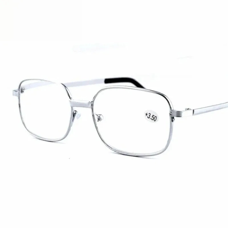 Real Glass Lens Reading Glasses Men Women Square Full Frame Presbyopic Glasses Anti-Scratch Diopter Eyewear +1.0 1.5 2.0 To+4.0