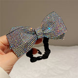 Korean Bow Elastics Hair Ties for Women Girls Shiny Crystal Ponytail Hair Rope Rubber Headbands Hair Accessoriesi-Remiel