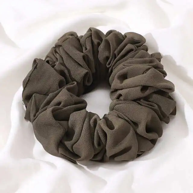 Elastics Chiffon Hair Band Solid Color Big Circle Scrunchies for Women Girl Ponytail Holder Hair Rope Hairband Hair Accessoires
