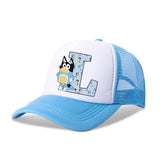 Blueyi Bingo Kids Baseball Cap Cartoon A-Z Letter Print Sun Hat Boys Summer Casual Caps Kawaii Adjustable Peaked Hats Child Gift