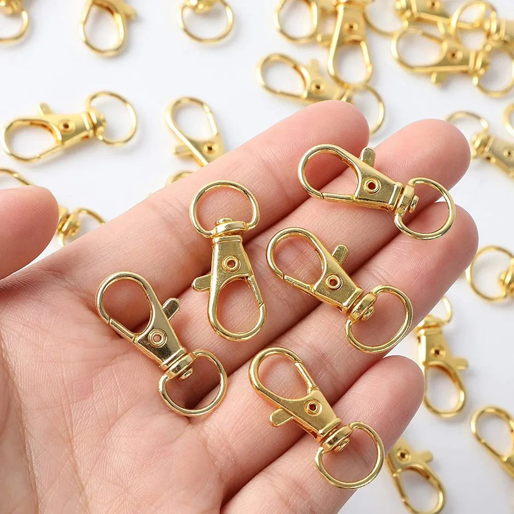 100PCS Swivel Clasps Lanyard Snap Hooks with Key Rings Key Chain Clip Hooks Lobster Claw Clasps for Keychains Jewelry DIY Crafts