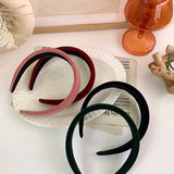 SWINATE Fashion Women Basic Black Velvet Hairband Double Size Headband Stretch Hair Hoop Simple Plain Style Easy For Wearing