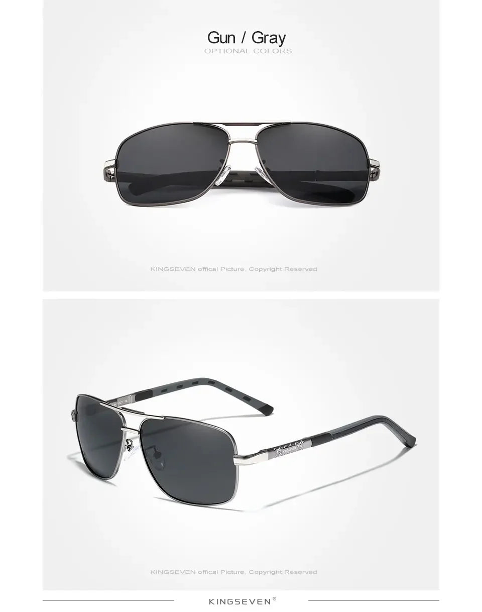KINGSEVEN Classical Men’s Sunglasses High Quality Aluminum HD Mirror Lens Functional Glasses Women Driving Accessory Eyewear