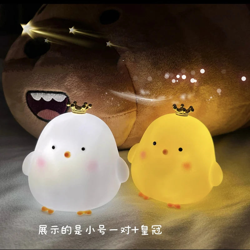 Cute Chicken Soft Lighting Small Night Light Bedside Lamp Decoration Bedroom Atmosphere Light Girl Children GIft