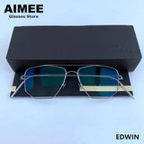 Denmark Brand Titanium Glasses Frame Men Women Double-Beam Square Eyewear Screwless Handmade Eyeglasses Frames Edwin Oclus De