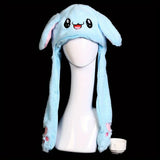 Women's Cute Beanies Hat Animal Rabbit Ears Glowing Moving Short Plush Warm Skullies Cap Autumn Winter Outdoor Travel Casual Hat