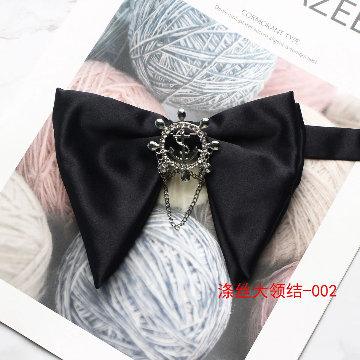 New Mans Black Bow Luxurious Polyester Horn Bow Tie With Pearl Chain Brooch For Bussiness Wedding Party Tuxedo Accessories Ties