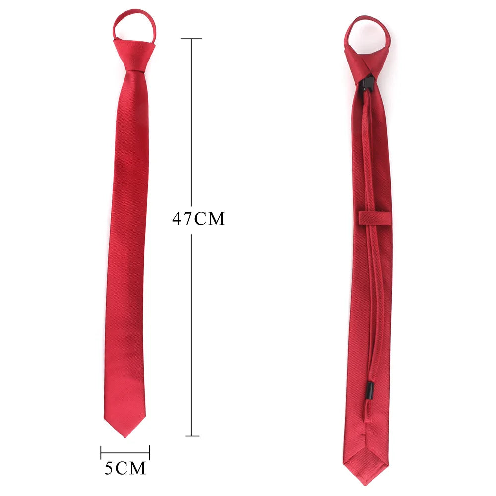 Simple Clip on Ties Security Tie Uniform Shirt Suit Neckties Steward Matte Funeral Lazy Neck Ties for Men Women Students Tie