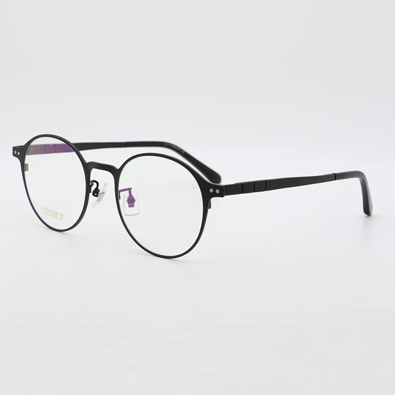 Pure Titanium Glasses Frame for Men Retro Round Prescription Eyeglasses Frames Women 2022 Vintage Myopia Optical Male Eyewear
