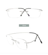 Titanium Large Size Lightweight Rectangular Men and Women Colored Flexible Rimless Glasses Frame For Myopia Prescription Lenses