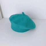 Fashion Baby Knitted Beret Hat Solid Color Children's Warm Hats Autumn Winter Painter Cap For Girls Kids Bonnet Accessories