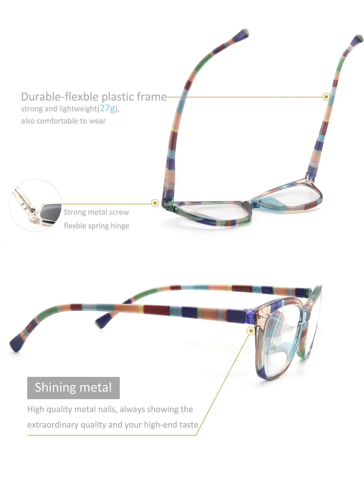 Blue Light Blocking Glasses Lady Computers Flat Lenses Eyeglass reading fatigue relieving reading glasses for wome