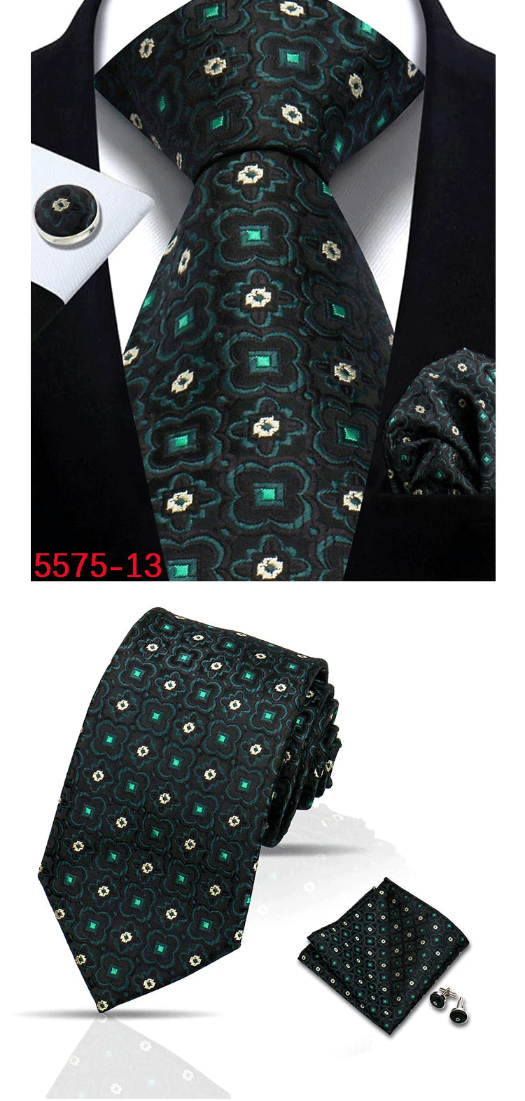 Mens Tie Paisley Jacquard Woven 8cm Formal Business Wedding Necktie Pocket Square Set Suit Cravat High Quality Handmade Gravata