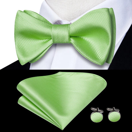 Dropshipping Jacquard Silk Mens Self Bow Tie Hanky Cufflinks Set Male Butterfly Knot Bowtie Wholesale for Male Wedding Business