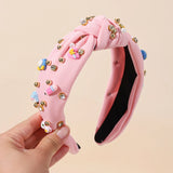 Knotted Wide Headbands Diadem For Back To School Pearls Pencil Hair Bands Kids Head Hoop Girls Children Daily Tiara Accessories