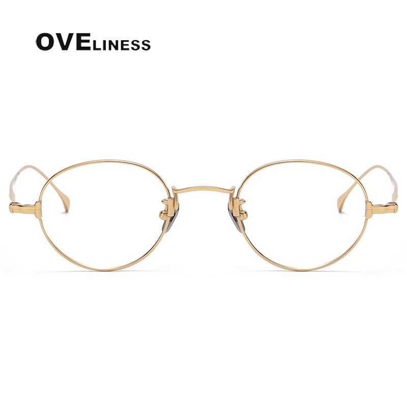 Pure Titanium Glasses Frame Men Women Vintage Round Brand Design Eyeglasses Frames New Titan Eyewear High Quality Spectacles