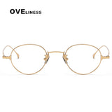 Pure Titanium Glasses Frame Men Women Vintage Round Brand Design Eyeglasses Frames New Titan Eyewear High Quality Spectacles