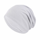 Unisex Men Women Beanie Cotton Night Sleep Cap Bonnet Chemo Hat Headwear Turban Baggy Hair Care Nightcap Pullover Hat Solid Colo