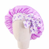 Kids Girls Sleep Cap Floral Print Hair Bonnet Satin Night Sleep Hat Turban Sleeping Hat Children Hair Care Bonnet Nightcap Caps