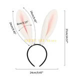 49MF Lovely Bunny Ear Hair Hoop Hair Holder Live Broadcasting Spring Cosplay Party Headwear for Teens Woman