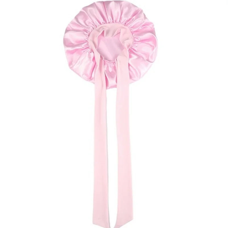 Europe and the United States selling style color cloth streamer round hat bow imitation silk women's nightcap beauty hair care h