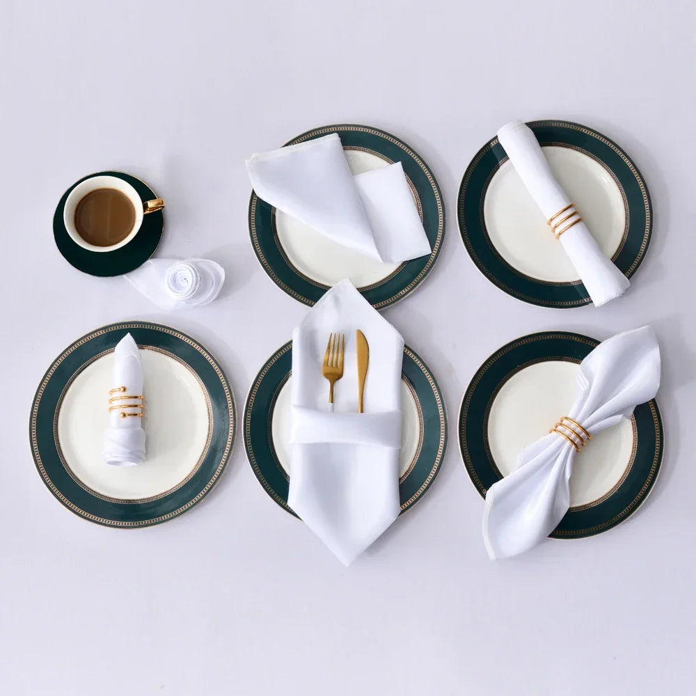 12Pcs 30X30cm Satin Table Napkin Soft Handkerchief Romantic Wedding Banquet Square Table Napkins Dinner Party Decoration