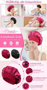 New Women's Satin Solid Sleeping Hat Night Sleep Hair Care Bonnet Nightcap Silky Shower Caps Comfortable Flower Band Unisex Cap