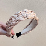 4.5-5CM Stunning Wide Women Headpiece Satin Cloth Braided Headbands for Woman Ladies Daily Shopping Party Head Hoop Accessories