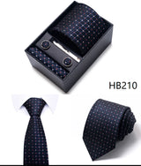 Tie For Men Brand New Style Wedding Gift Tie Pocket Squares Set Necktie Box Men Black Suit Accessories