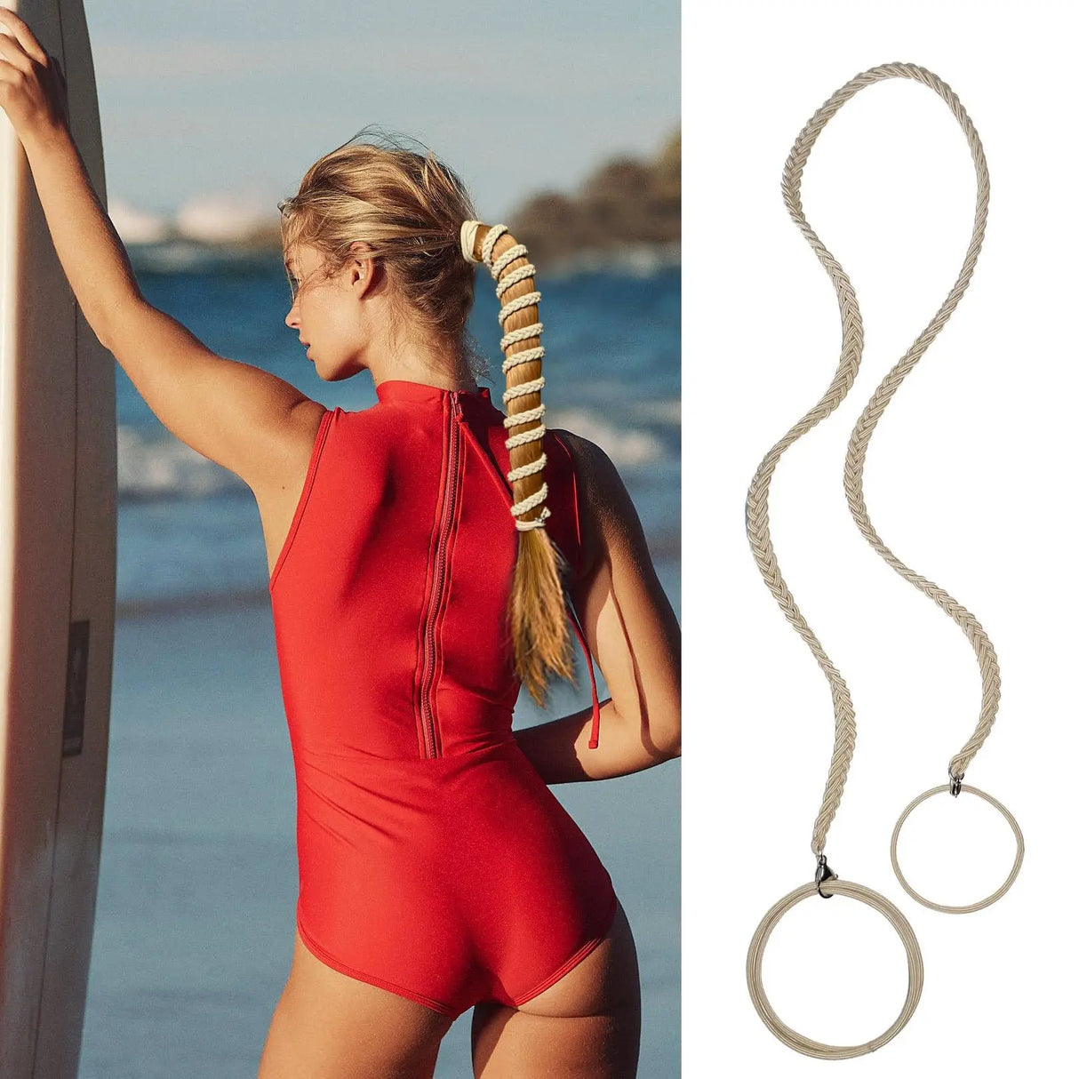 Elastic Hair Ties Ponytail Holders Colorful Gym Sports Hair Bands Spiral Long Pony Tial Wrap for Women Thick Hair for Wind Water