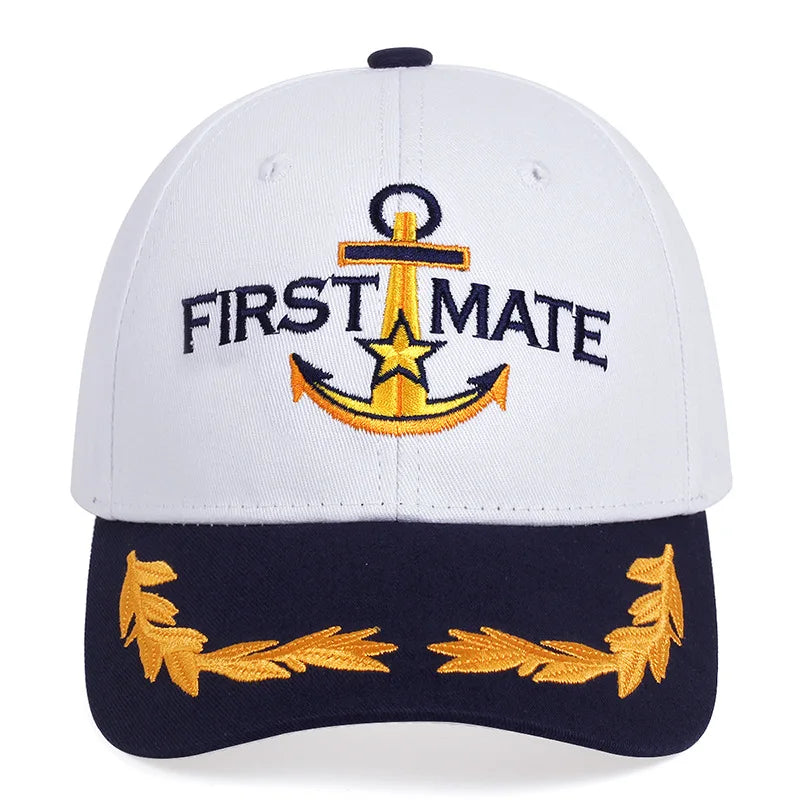 Men Women Baseball Caps Embroidered Captain & First Mate Hats Boating Marine Sailor Perfect Nautical Gift Presents Party Fun Hat