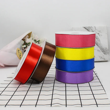 100Yards 4cm Satin Ribbons DIY Artificial Silk Roses Crafts Supplies Sewing Accessories for Wedding Handmade Bows Gift Wrapping