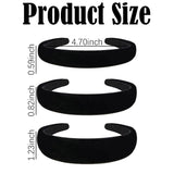 3 Pcs Black Velvet Padded Headbands for Women, Soft Simple Headband for Girls and Teens, Plain No Teeth Thick Hoops Hair Accesso