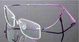 Titanium Alloy Ultra-Elastic Frameless Metal Glasses Frame for Men and Women, Rimless Myopia Prescription Glass Frames FJ868