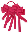 2PCS Elastic Hair Ties Rings Boutique Fabric Fringes Bows Grosgrain Ribbon Ponytail Holder Rubber Hair Bands Hair Accessories