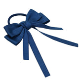 2PCS Elastic Hair Ties Rings Boutique Fabric Fringes Bows Grosgrain Ribbon Ponytail Holder Rubber Hair Bands Hair Accessories