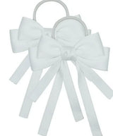 2PCS Elastic Hair Ties Rings Boutique Fabric Fringes Bows Grosgrain Ribbon Ponytail Holder Rubber Hair Bands Hair Accessories