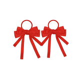 2PCS Elastic Hair Ties Rings Boutique Fabric Fringes Bows Grosgrain Ribbon Ponytail Holder Rubber Hair Bands Hair Accessories