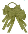 2PCS Elastic Hair Ties Rings Boutique Fabric Fringes Bows Grosgrain Ribbon Ponytail Holder Rubber Hair Bands Hair Accessories