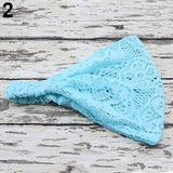 Women Fashion Bandanas Turban Lace Hollow Pattern Hair Band Wide Headband
