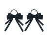 2PCS Elastic Hair Ties Rings Boutique Fabric Fringes Bows Grosgrain Ribbon Ponytail Holder Rubber Hair Bands Hair Accessories