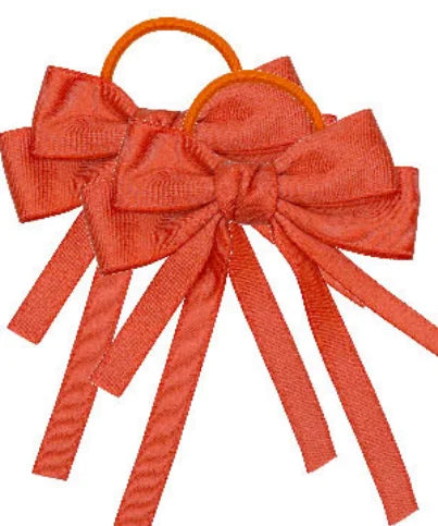 2PCS Elastic Hair Ties Rings Boutique Fabric Fringes Bows Grosgrain Ribbon Ponytail Holder Rubber Hair Bands Hair Accessories