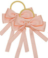 2PCS Elastic Hair Ties Rings Boutique Fabric Fringes Bows Grosgrain Ribbon Ponytail Holder Rubber Hair Bands Hair Accessories