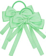 2PCS Elastic Hair Ties Rings Boutique Fabric Fringes Bows Grosgrain Ribbon Ponytail Holder Rubber Hair Bands Hair Accessories